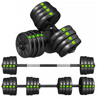 Soozier Adjustable Barbell & Dumbbells Set with Non-slip Handles, 66LBS