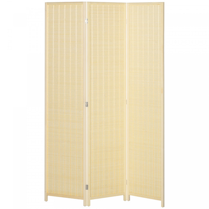HOMCOM 6 Ft 3 Panel Room Divider, Folding Bamboo Privacy Screens, Natural