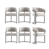 Augusta Modern Metal Vegan Leather Dining Chair in Light Gray - Set of 6