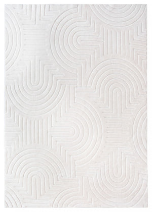Velvet Cream Circles Washable Shag Area Rug 8'x10' Indoor Area Rug