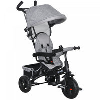 Qaba Toddler Tricycle, 6 In 1 Baby Bike Stroller With Foldable Canopy, Storage Basket, 5-point Safet