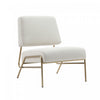 Serenity Contemporary Modern Metal Upholstered Lounge Chair in Ecru
