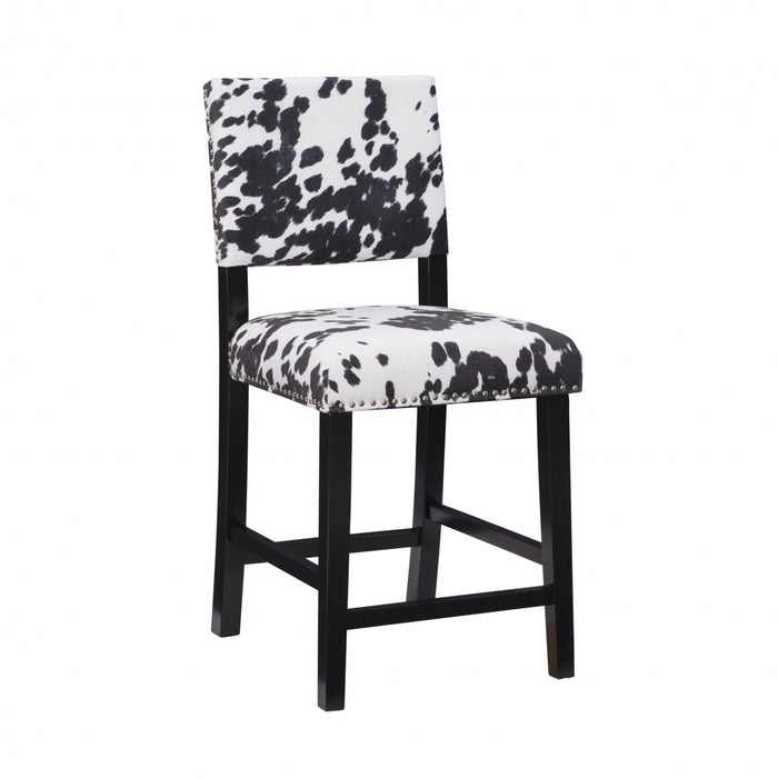 Corey Udder Madness Fabric Counter-Height Stool - Black