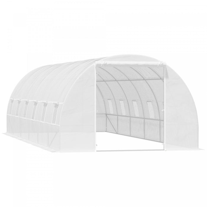 Outsunny 26' X 10' X 6.6' Large Walk In Tunnel Greenhouse Steel Frame