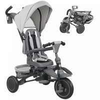 Qaba 6 in 1 Tricycle for Toddler, Kids Trike Converts Stroller to Toddler Bike, Adjustable Push Handle & Canopy, Rotatable Seat, Safety Harness, Brake for 1-5 Years Old, Grey