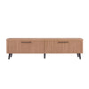 Jodie Mid-Century Modern 69\" Fluted TV Stand in Maple Armoire