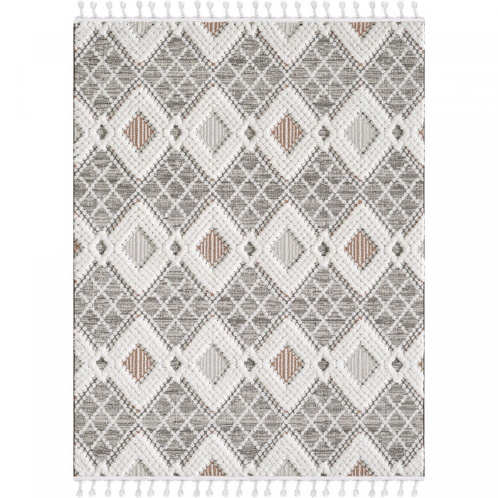 Quinto Twinkle Orange Shag Area Rug - 6'3\" x 9'