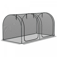 Outsunny 8 X 4ft Crop Cage With Two Zippered Doors And Ground Stakes Black