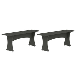 Coney Mid-Century Modern Dining Bench in Charcoal Gray - Set of 2