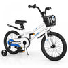 Costway 18\" Kid's Bike With Removable Training Wheels & Basket For 4-8 Years Old White