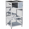 Pawhut Catio 34\" L Outdoor Cat House On Wheels With Weatherproof Roof Hammock Multiple Platforms Resting Condo Ramps Lockable Doors, For 1-3 Cats, Grey