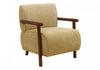 Monarch Specialties - Accent Chair, 31"H, Upholstered, Living Room, Bedroom, Gold Fabric, Brown Walnut Wood | Monarch Specialties - Chaise D'Appoint, 31"H, Rembourre, Salon, Chambre A Coucher, Dore, Bois Noyer Brun