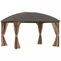 Outsunny 10' X 13' Hardtop Gazebo Canopy With Galvanized Steel Roof, Aluminum Permanent Pavilion Out