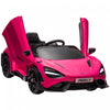 Qaba Mclaren 765lt Licensed 12v Ride On Car, Battery Powered Ride-On Kids Electric Car With Scissor Doors, Transport Wheels, Remote Control, Slow Start, Led Lights, Music Horn, Pink