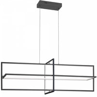 Dainolite Hildegard Horizontal Chandelier 55w Matte Black White Acrylic Diffuser Lamp