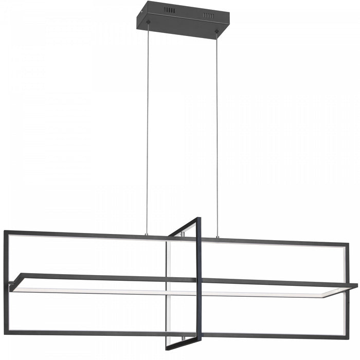 Dainolite Hildegard Horizontal Chandelier 55w Matte Black White Acrylic Diffuser Lamp