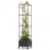 Costway 1 Pcs 67\" Planter Raised Garden Bed With Planter Box &trellis Adjustable Height