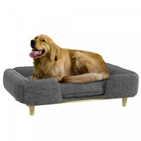 Pawhut Dog Sofa, Elevated Dog Couch For Large Dogs, Removable Washable Pet Sofa Cat Bed With Anti-sl