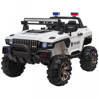 Aosom 2-seater Kids Powered Ride-On Cars, 12v Remote Control Police Truck Electric Car For Kids With