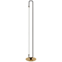 Dainolite Freya 1 Light LED Floor Lamp Matte Black/Aged Brass White Acrylic