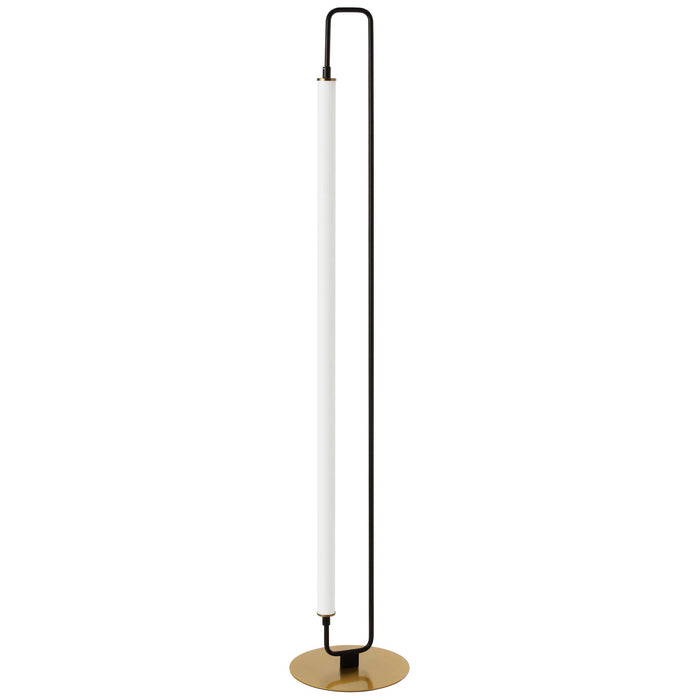 Dainolite Freya 1 Light LED Floor Lamp Matte Black/Aged Brass White Acrylic