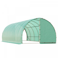 Outsunny 20' X 10' X 7' Tunnel Greenhouse Outdoor Walk-in Hot House With 2 Hinged Doors, Reinforced 