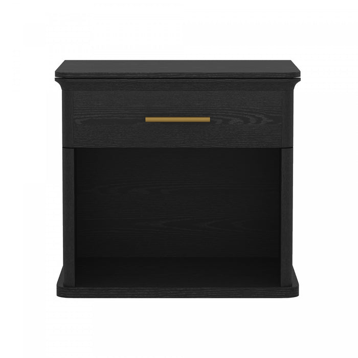 Clifford Traditional Nightstand in Black (1-Drawer)