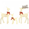 Outsunny 3-Piece Lighted Christmas Deer, Outdoor Reindeer Decoration