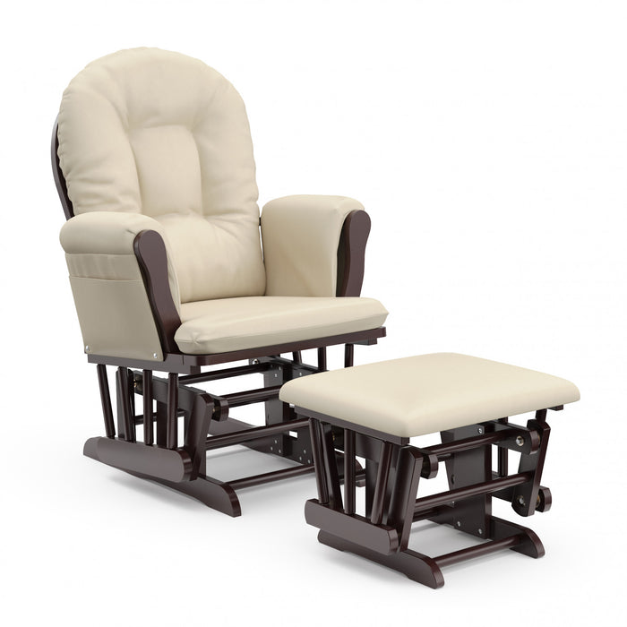 Storkcraft Hoop Glider and Ottoman - Espresso/Beige
