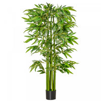HOMCOM 5.3ft Artificial Tree Bamboo for Indoor Home Decor, Green