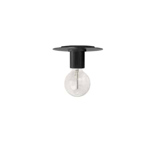 Dainolite Roswell 1 Light Flush Mount Medium Matte Black Lamp
