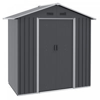 Outsunny 6ft X 4ft Metal Garden Shed, Large Outdoor Shed Storage Building With Double Sliding Doors