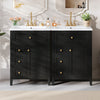 Aura 48 Inch Double Sink Vanity Combo with Drawers and Cabinet, Black