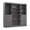 Bestar Pur 86 W Closet Organization System with Drawers - Bark Grey