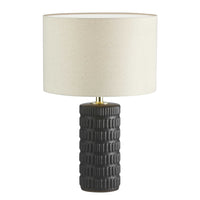 Dainolite Felicity 1 Light Table Lamp Matte Black Finish Beige Shade