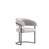 Augusta Modern Metal Vegan Leather Dining Chair in Light Gray