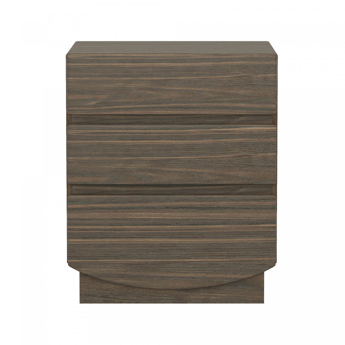 Ardea Contemporary 20\" Nightstand in Walnut (3-Drawer)