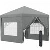 Outsunny 10'x10' Outdoor Pop Up Party Tent Gazebo Canopy With Carrying Bag (light Grey)