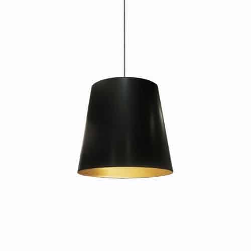 Dainolite Oversized Drum 1 Light Pendant Medium Black/Gold Shade Lamp