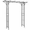 Outsunny 7ft Metal Garden Arch Outdoor Walkway Arbor For Decorative Climbing Plants Patio Lawn Backyard Party Ceremony Decoration Accessories Dark Gray