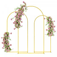 Outsunny 7/6.5/6 Ft Gold Wedding Arch Set Backdrop Stand For Birthday Party