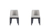 Manhattan Comfort Set of 2 Gansevoort Modern Faux Leather Dining Chairs - Light Grey