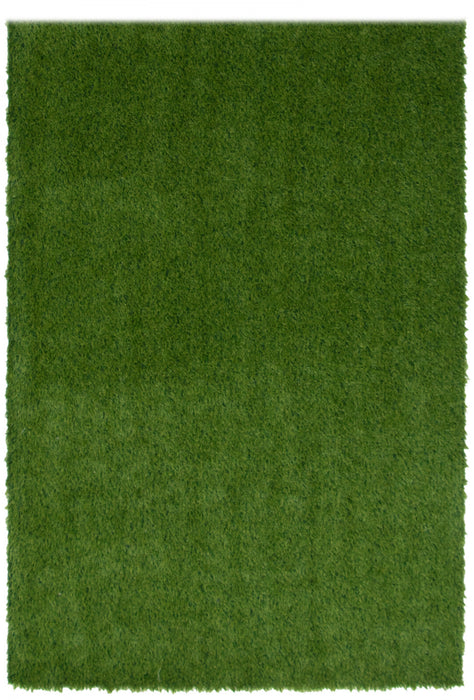 Contemporary 4'0\" x 6'0\" Faux Grass Rug in Green Outdoor Area Rug
