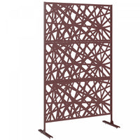Outsunny Outdoor Privacy Screen, Freestanding Outdoor Divider, Dark Brown