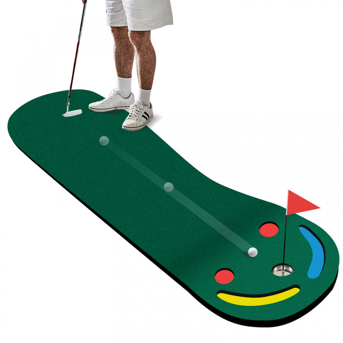 Costway 9.8ft X 3ft Par 3 Holes Golf Putting Green Mat Set For Indoor & Outdoor Practice