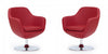 Caisson Modern Upholstered Swivel Lounge Chair in Red - Set of 2