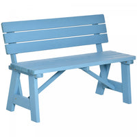 Outsunny Wooden Garden Bench For Outdoor, Blue
