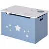 Qaba Kids Wooden Toy Storage Box Organizer Chest With Gas Stay Bar Seating Bench 21.75\" X 13.5\" X 14\" Blue