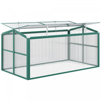Outsunny Aluminium Cold Frame Greenhouse Garden Portable Raised Planter With Openable Top For Indoor