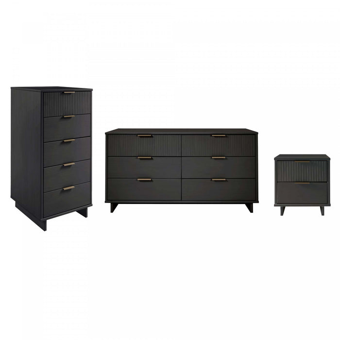 Granville Modern 3-Piece Dresser Set in Charcoal Gray